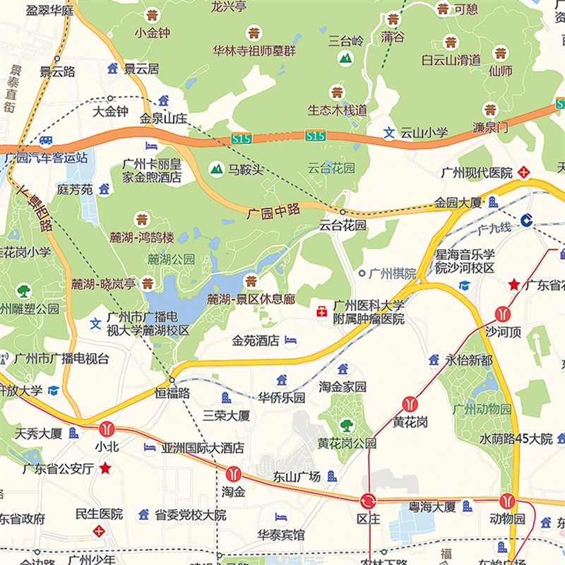 2024新款广州市城区地图办公室挂图高清防水墙壁装饰实物推荐定制