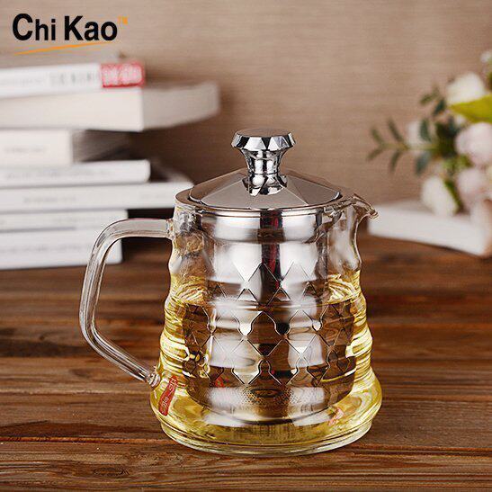 奇高日式玻璃小茶壶套装不锈钢过滤茶具套装红茶壶加厚泡茶器加厚