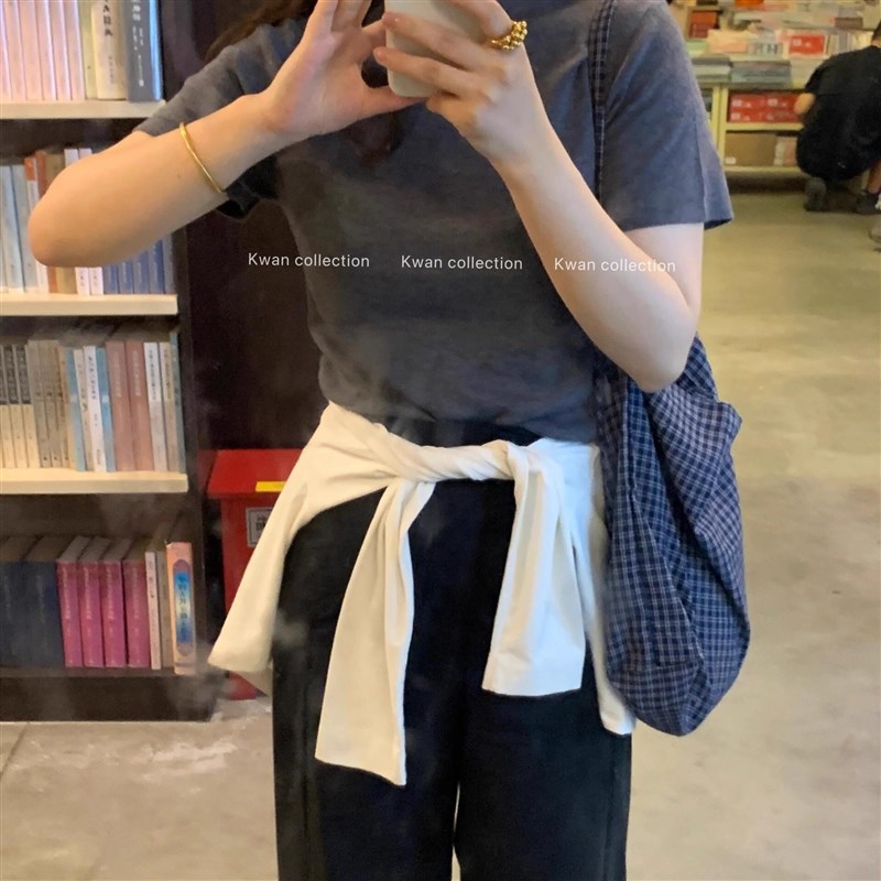 KWAN日系棉麻格纹慵懒帆布袋轻便单肩斜挎包复古小众百搭托特包女