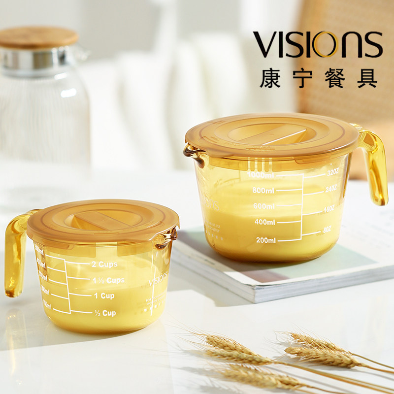 康宁玻璃量杯带刻度食品级耐高温微波炉加热牛奶杯儿童早餐燕麦杯图片