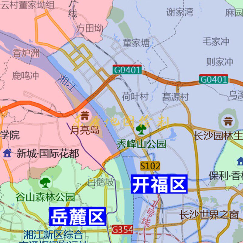 新款长沙市行政区划城市地图办公室挂图高清超大尺寸可定制电子版