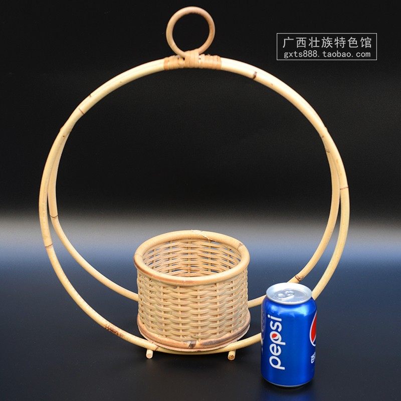 广西手工编织花篮竹编 挂篮花盆花器插花收纳篮 家居饰品装饰摆件
