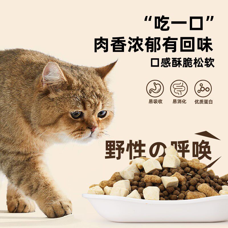 强生宠儿N6双拼冻干全价猫粮鸡肉生骨肉幼猫粮三文鱼牛肉增肥发腮