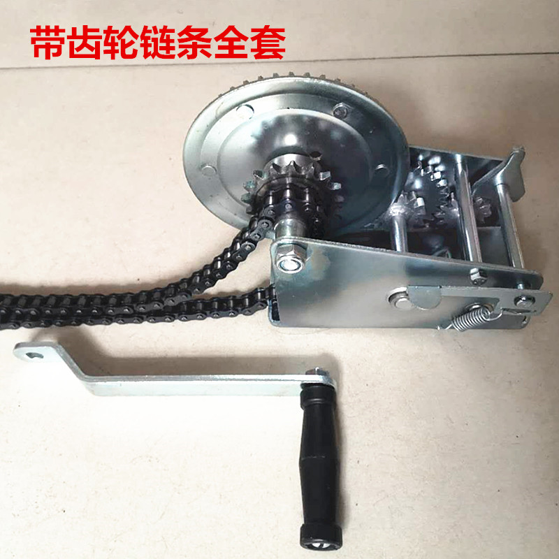 大棚放风机 手摇绞盘 大棚手摇卷扬机 链条式手动绞盘 单轮卷帘器