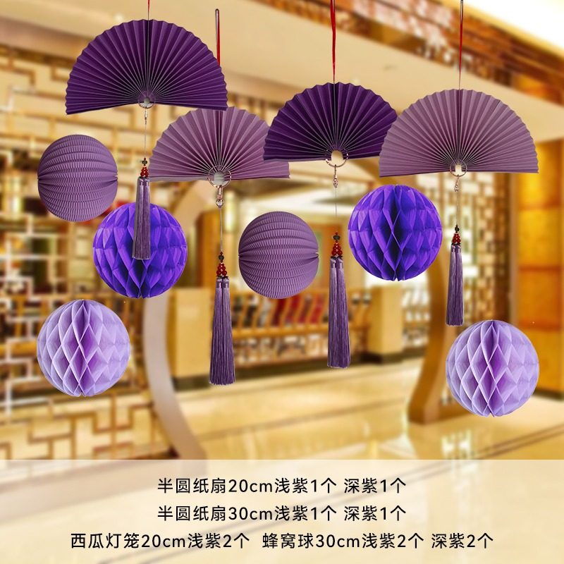 元旦门店面装饰红色国潮中国风商场橱窗吊饰酒店开业店庆氛围布置