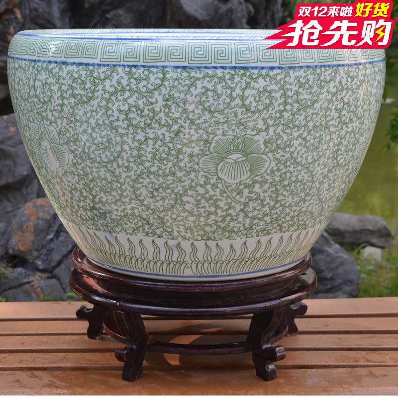 鱼缸水族箱景德镇陶瓷鱼缸特大号创意花盆艺术生态金鱼缸乌龟缸