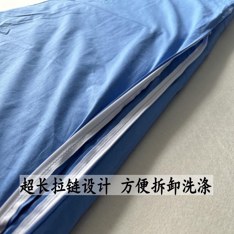 靠蓝色上下铺床上三件套单人宿舍蓝床单被罩枕套天蓝色学生三件套