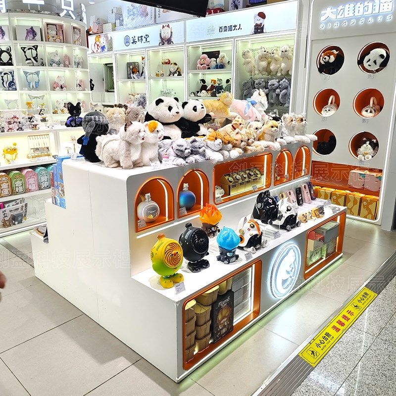 动漫城手办礼品货架陈列柜娃娃机潮玩展示柜毛绒玩具手办中岛柜子