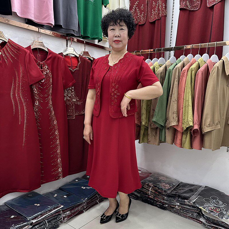 五一高端妈妈婚宴时尚两件套女春夏高级感年轻大码女装礼服送母亲