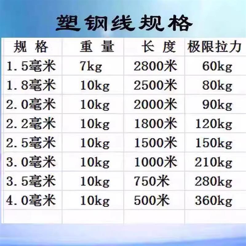 高强度塑钢线大棚托膜拉线养殖园艺线百香果搭架专用塑钢线棚架网
