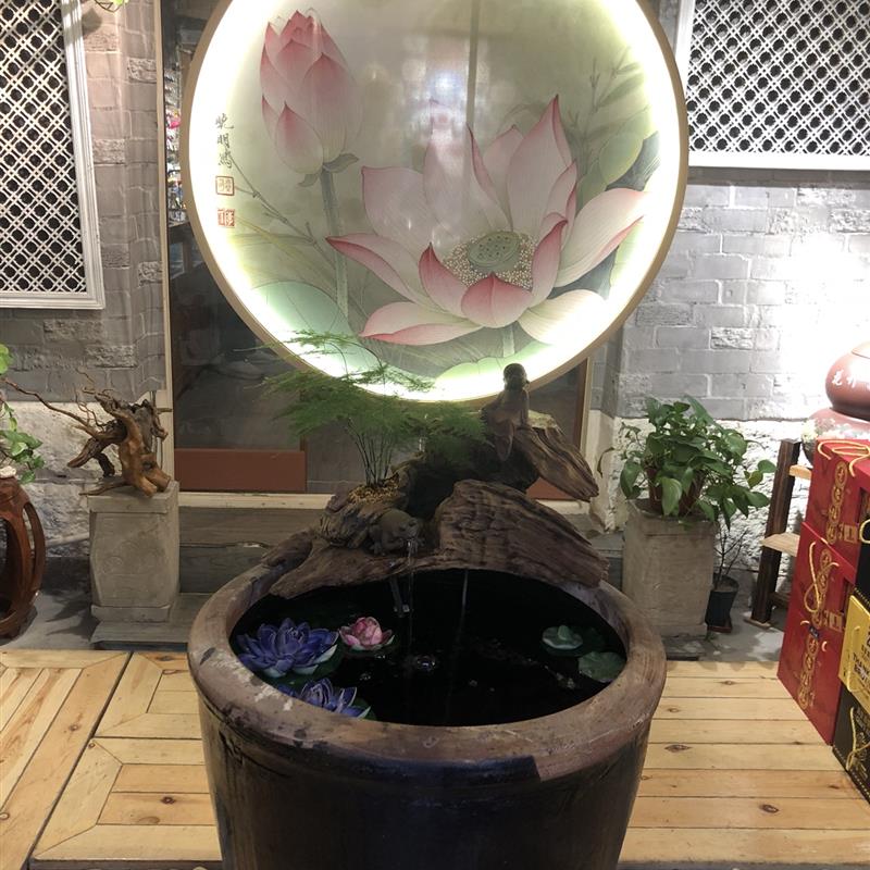 定制玉砂边框双面半透明纱布画屏风玄关隔断画心软装修饰设计中式