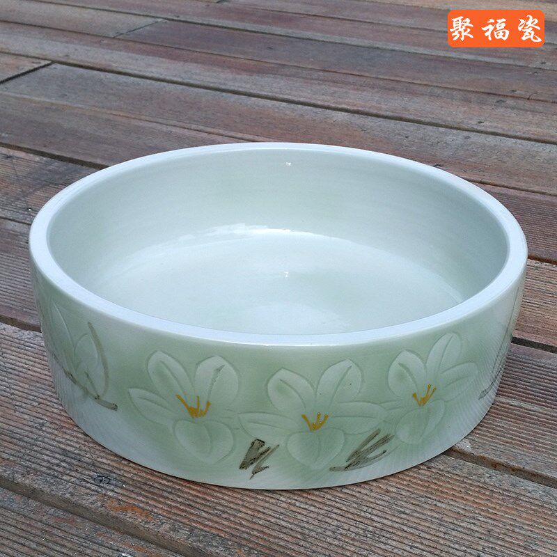 景德镇陶瓷花盆水仙花盆水培植物盆假山盆乌龟缸陶瓷缸睡莲碗莲盆