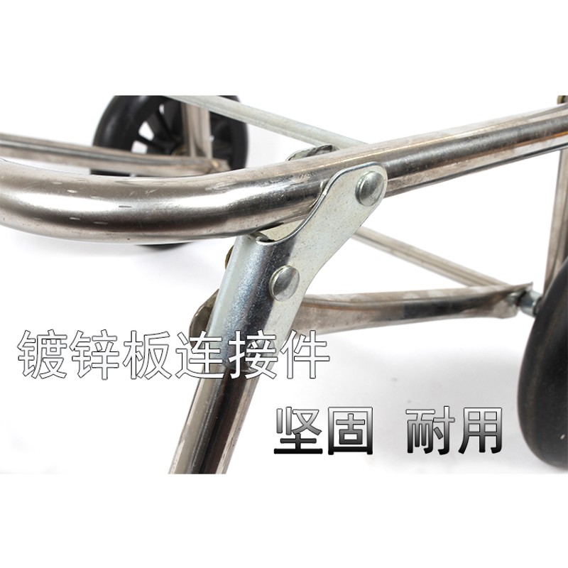 四轮不锈钢手拉车买菜超市购物车牛津防水布袋车手推车送货车拉货