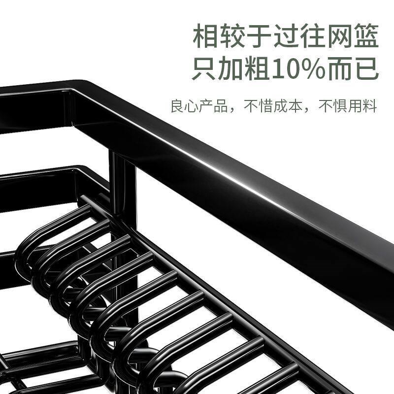 山之鑫拉篮厨房橱柜抽屉式碗篮优质不锈钢方钢双层调料柜厨柜碟碗
