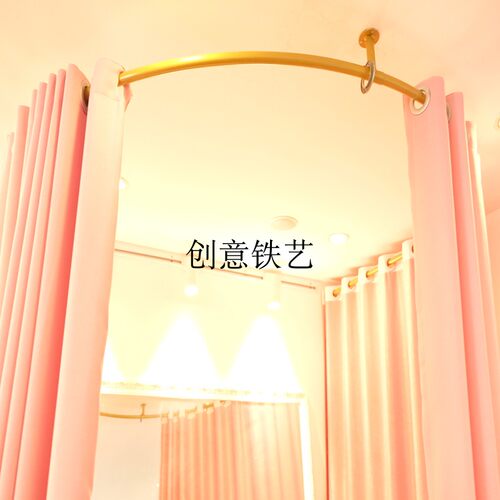 服装店婚纱吊架简易试衣间U形杆墙角更衣室换衣间铁艺轨道滑轨