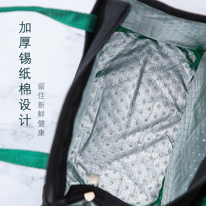 上班族手拎饭盒手提包方形加厚铝箔保温袋带饭包手提袋大号便当包
