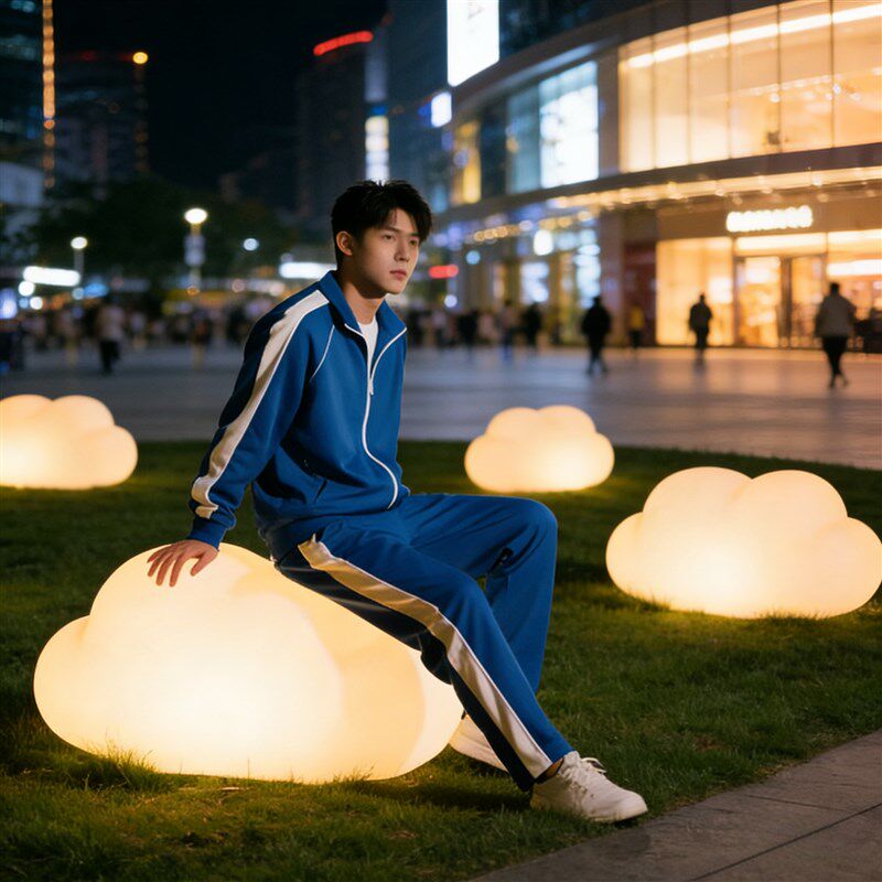 户外景观云朵灯商场氛围发光装饰灯白云美陈摆件庭院太阳能草坪灯