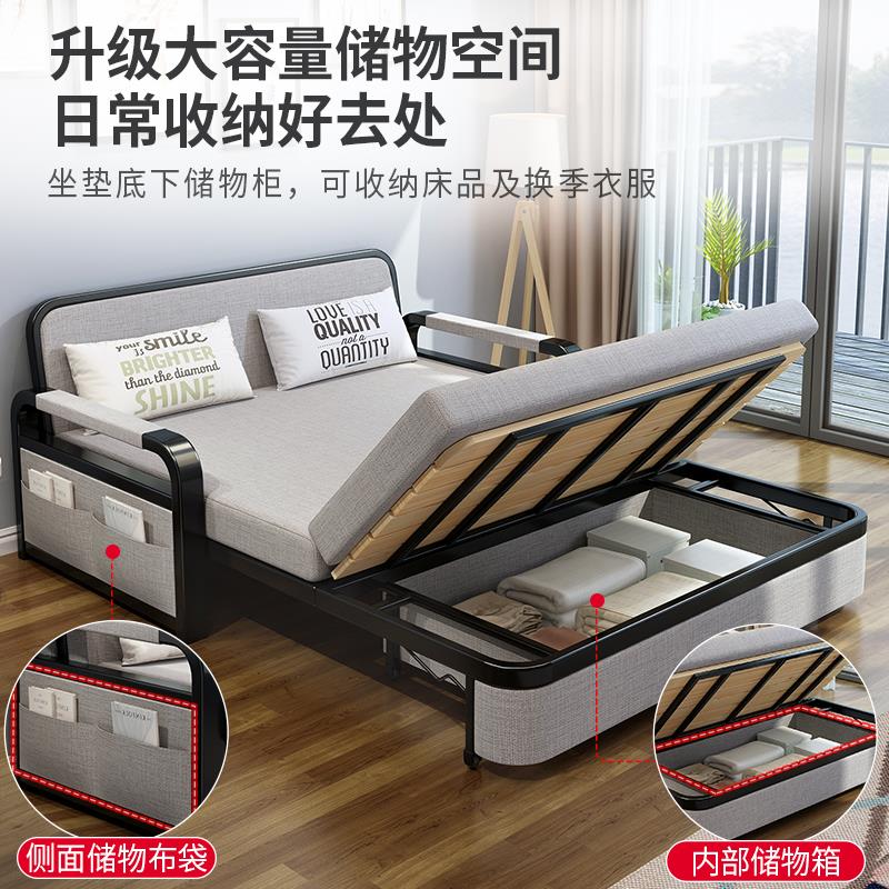 沙发床折叠两用简易阳台多功能床布艺伸缩床小户型客厅网红单人床