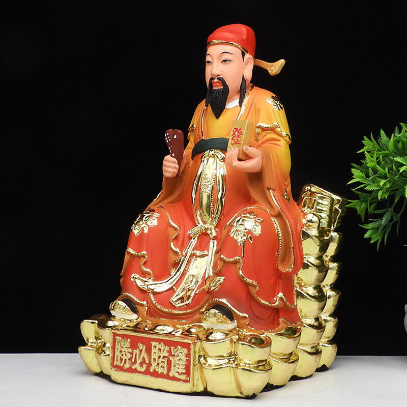 赌神神像 招偏财韩信爷招财赌王佛像12寸树脂像彩色供奉发财摆件