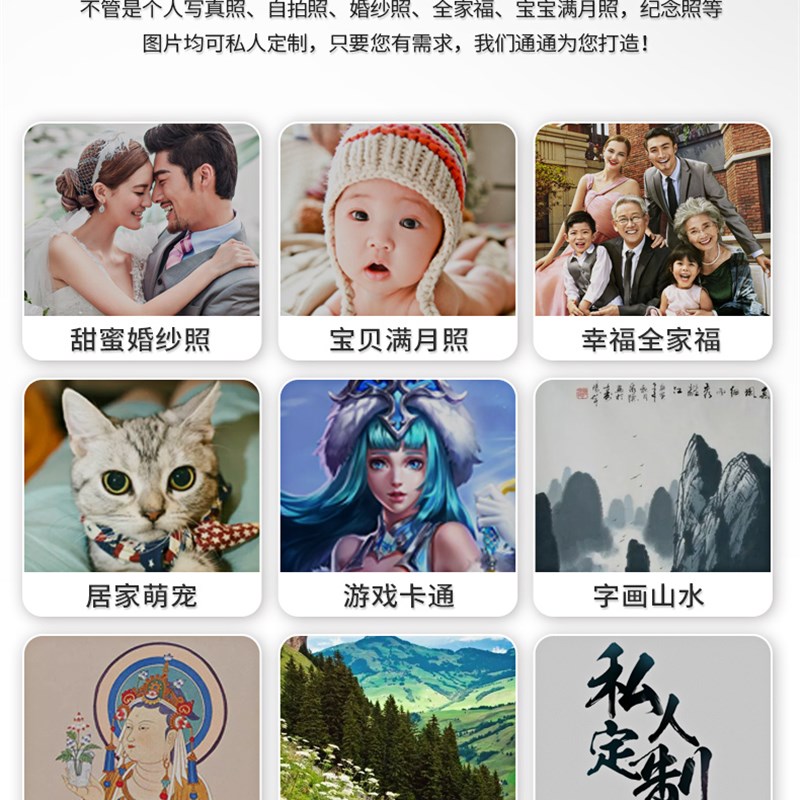 手工diy方钻钻石画来图定制真人照片满粘贴点钻十字绣订做砖石画图片