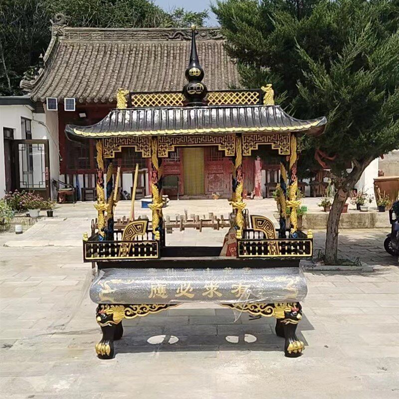 寺庙大型铸铁香炉鼎佛堂祠堂户外烧纸桶焚化炉室外供奉祭祀用品