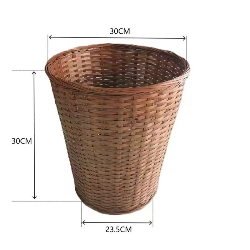 竹筐收纳筐大号竹篓加高竹编筐编织圆形篓水果商用蔬菜家用厨房