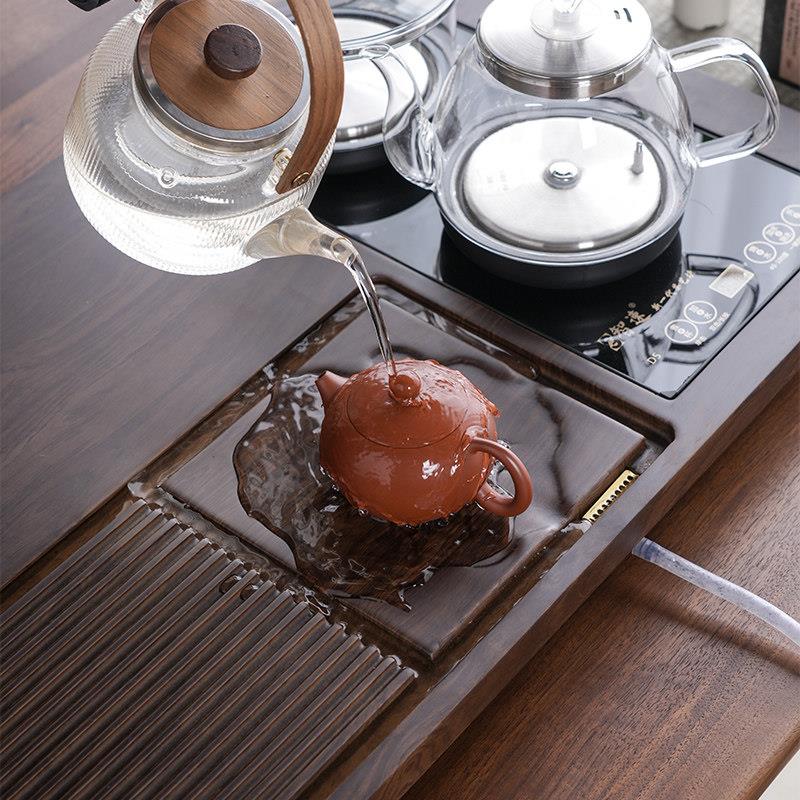 茶盘全自动一体式带烧水壶家用功夫茶具套装办公客厅实木茶台托盘