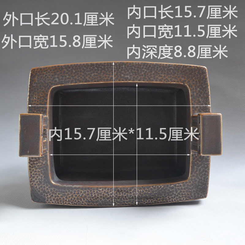 仿古浮雕双龙方鼎香炉陶瓷四足供奉香鼎炉四脚长方形供佛瓷炉大号