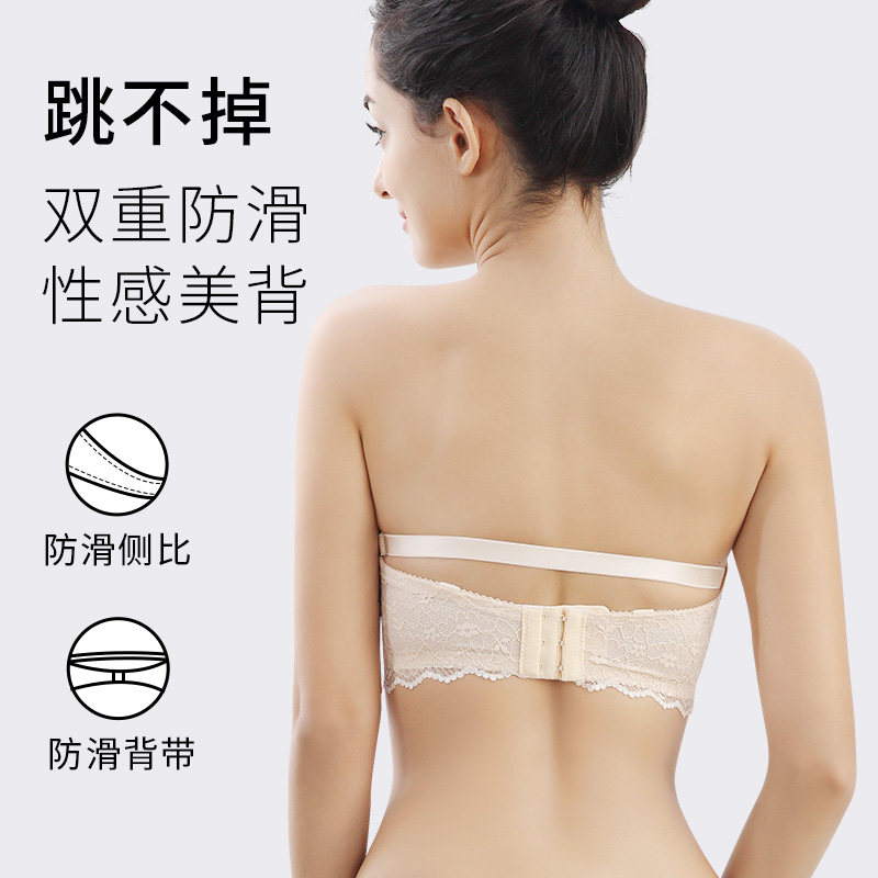 抹胸无肩带内衣女小胸聚拢薄款防滑裹胸美背婚纱隐形文胸罩夏季