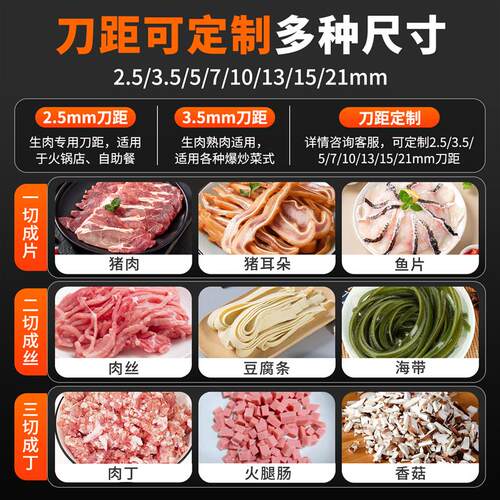 商用切肉机大功率电动不锈钢大型多功能切肉丝切片切丁切菜一体机
