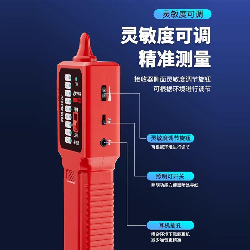 易之力s698寻线仪墙内电线电工寻线器强电暗线故障网线巡线测线仪