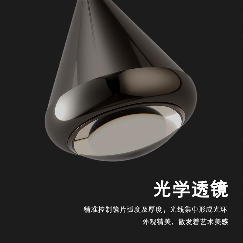 意式极简黑色系卧室床头吊灯简约高级吧台氛围装饰玄关过道吊线灯