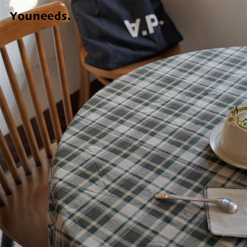 Youneeds独家原创新年ins红格纹桌布加厚摆拍背景布挂布野餐布