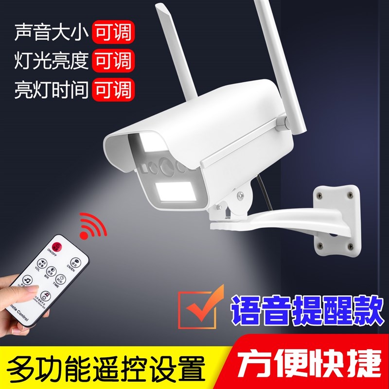 带语音警报仿真摄像头太阳能感应灯假监控器模型看果园看鱼塘菜园