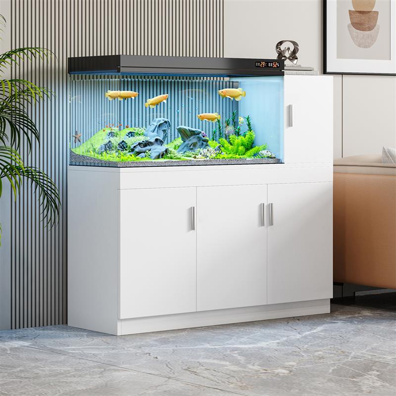 实木鱼缸柜底柜家用客厅长条柜水族箱地柜承重底座周转箱鱼缸架子