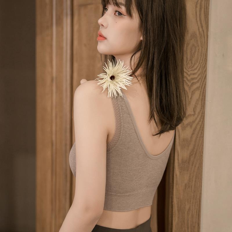 小胸平胸专用美背内衣加厚背心式文胸打底无磁无铁吊带背心带胸垫