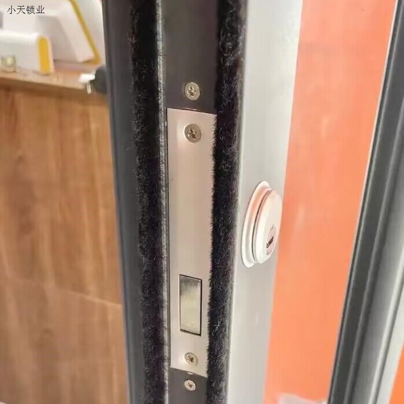 有框玻璃门配件锁胆双头面锁芯肯德基门锁材门通用型地锁铝合金.