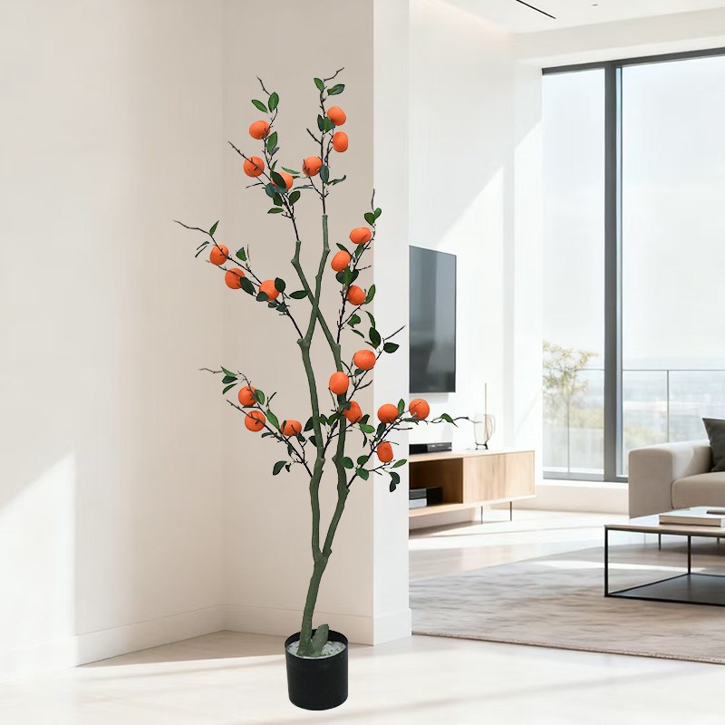 仿真绿色植物招财橘子树室内仿生植物客厅装饰摆件大型落地假盆栽