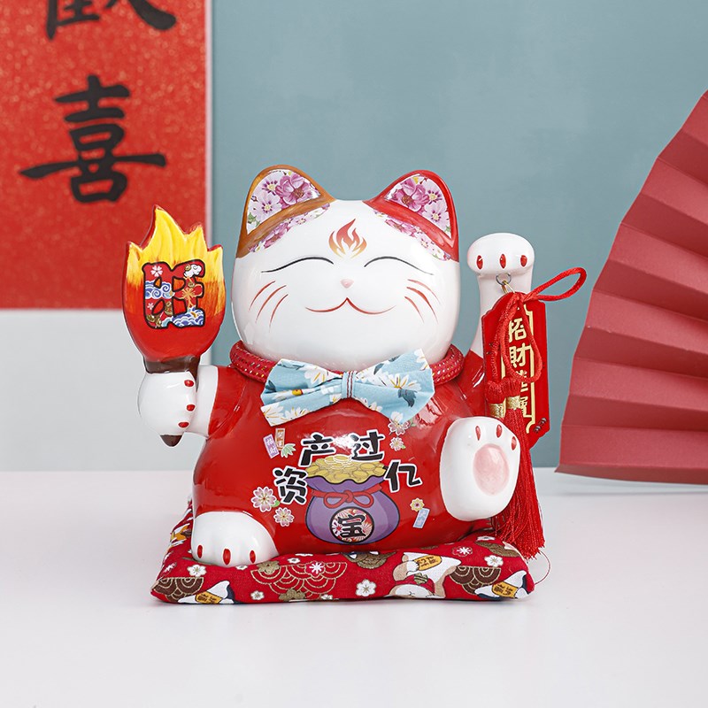 招财猫摆件店铺前台开业创意客厅存钱罐家居客厅装饰乔迁新居礼品