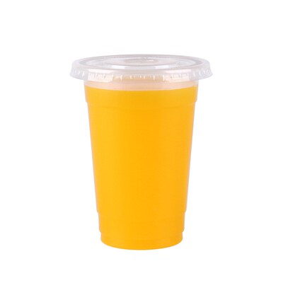 90/95口径奶茶杯320/400/600ml饮料杯子商用一次性打包平盖塑料杯