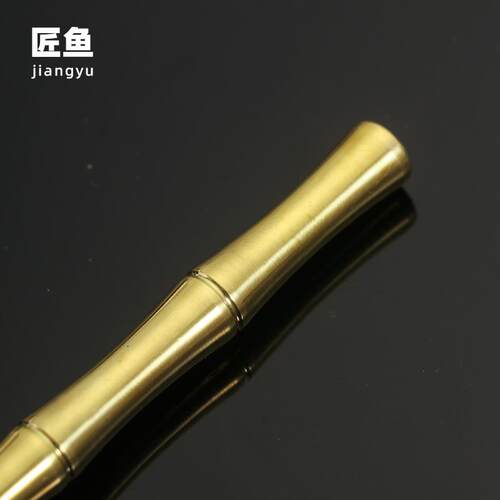 匠鱼高档铜制茶匙 竹节造型长柄茶勺 茶道专用取茶铲
