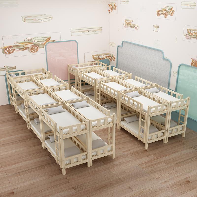 幼儿园儿童上下床托管班小学生午睡床双层实木上下铺高低床午托床