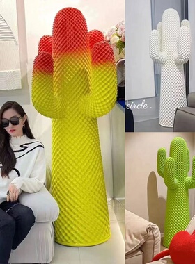 大型网红仙人掌衣帽架玻璃钢雕塑客厅服装店美陈植物装饰落地摆件