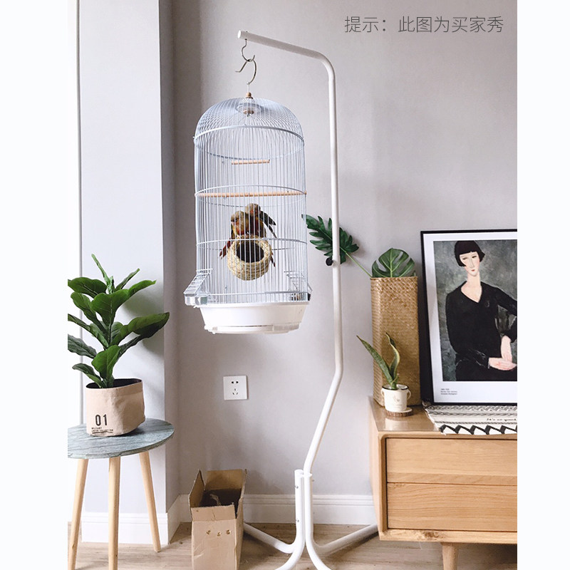 牡丹鹦鹉玄凤文鸟八哥鹩哥虎皮包邮大号圆形金属伸缩挂架鸟笼玩具
