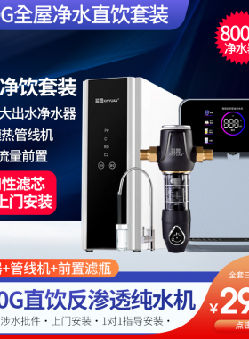 芯园净水器直饮家用加热管线机自来水全屋前置过滤器800G净水机ro