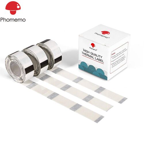 Phomemo D30标签打印机的透明热敏贴纸自粘名称标签纸3卷贴纸纸