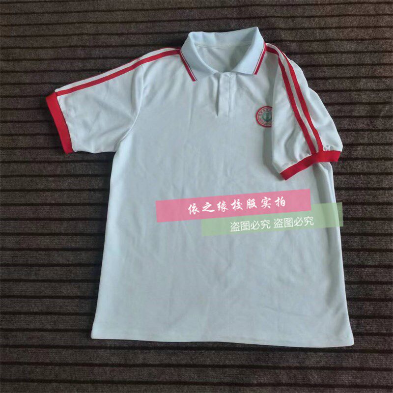 天等县高级中学校服初高中夏纯棉短袖T恤POLO衫白色上衣来图定制