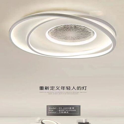 2024年新款客厅led吸顶灯亚克力智能语音静音风扇灯全屋套餐组合