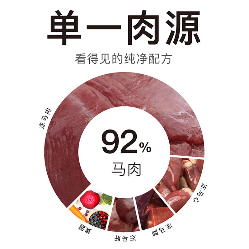 【旺财】丸味宠物犬用主食生骨肉冻干肉饼狗粮成幼犬通用马肉营养