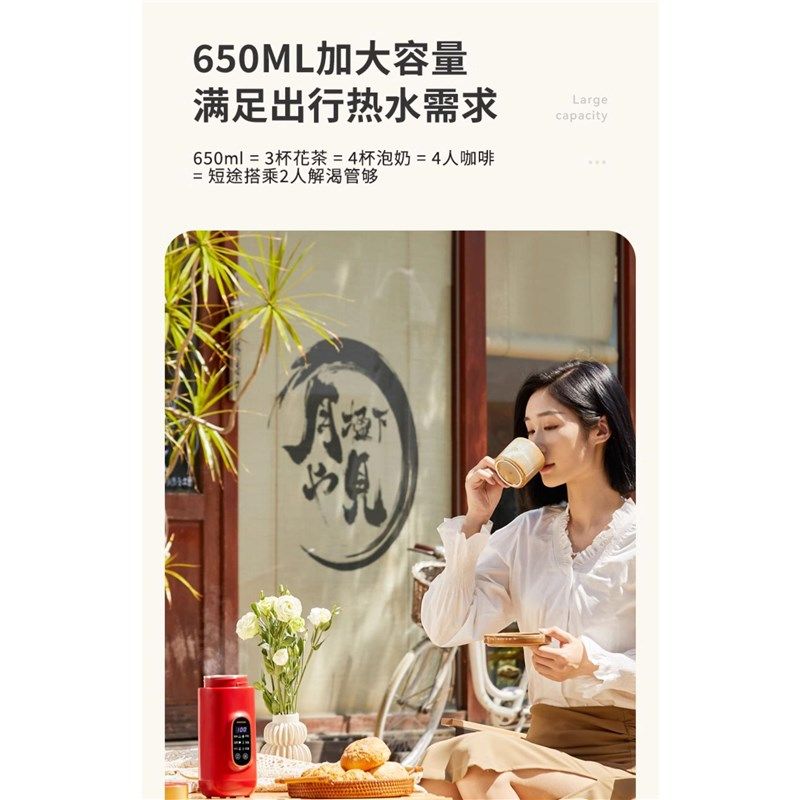 韩国电热水杯小型烧水杯旅行便携式烧水壶加热保温杯电热加热水杯